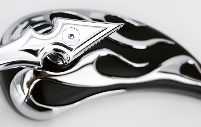 Flame Mirror Set Chrome & Black