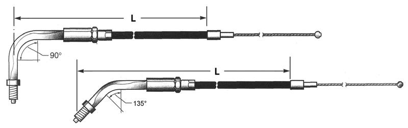 Black BT81 37 Inch 135 Degree Throttle