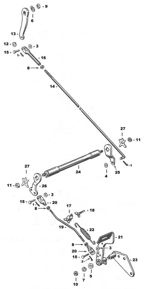 Rear Brake Control Parts For 1936-1957 Big Twin Chr Shaft Lever 2-Hole