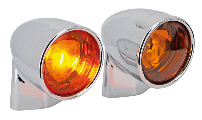 Revox Chrome Amber Bullet Front + Rear Turn Signal