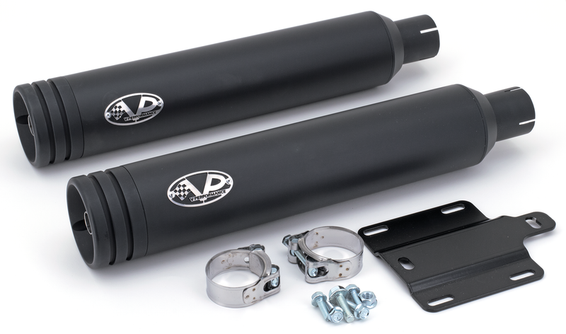 Twin Dark Muffler Set D. 80Mm D.Ring Cap S