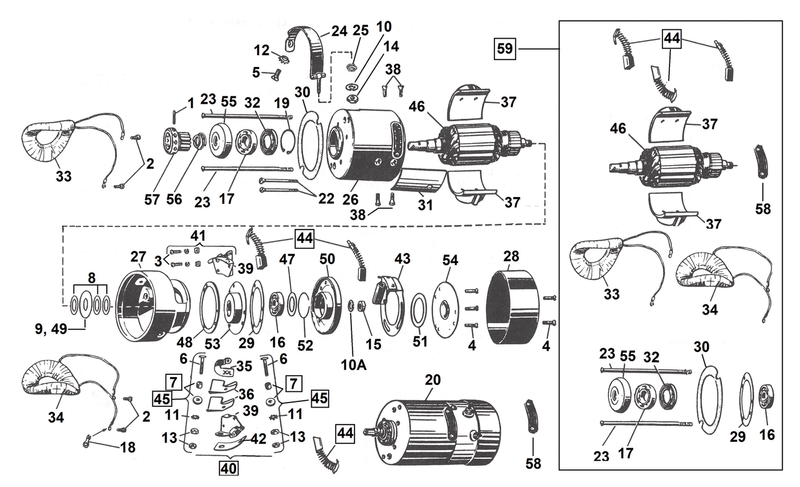 3-Brush "32E" & "52E" Generator Parts For Models 1932-1957 Positive Brush Holder 32E Generator