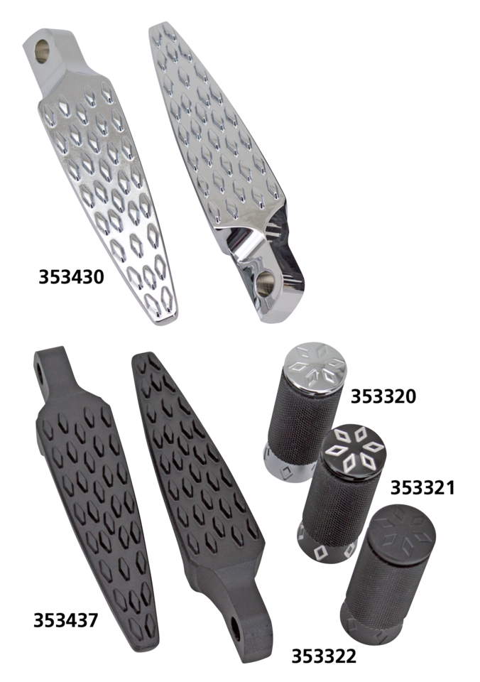 Argyle 45Dgr Footpegs Gl.Black/Raw Cut