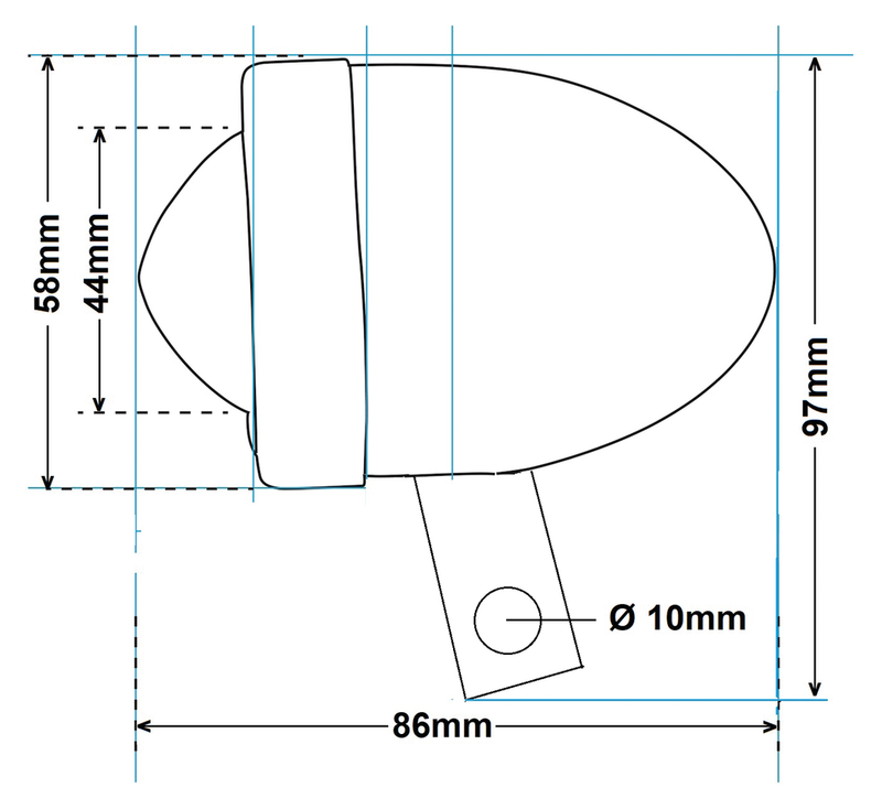 Bullet Light Red With Bracket Left S