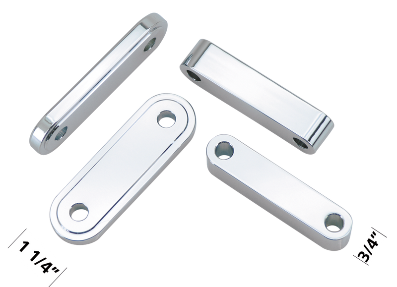 Chrome Front Fender Spacers T=1 Inch L=3