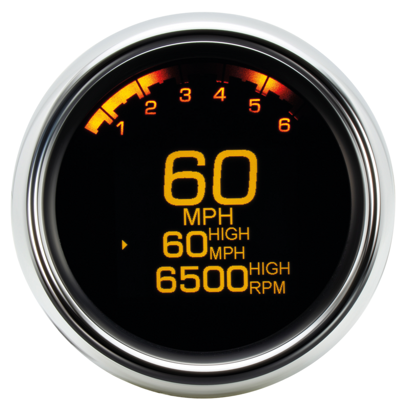 3-3/8 Inch Speedometer / Tachometer MLX 12-Up Chrome Bezel