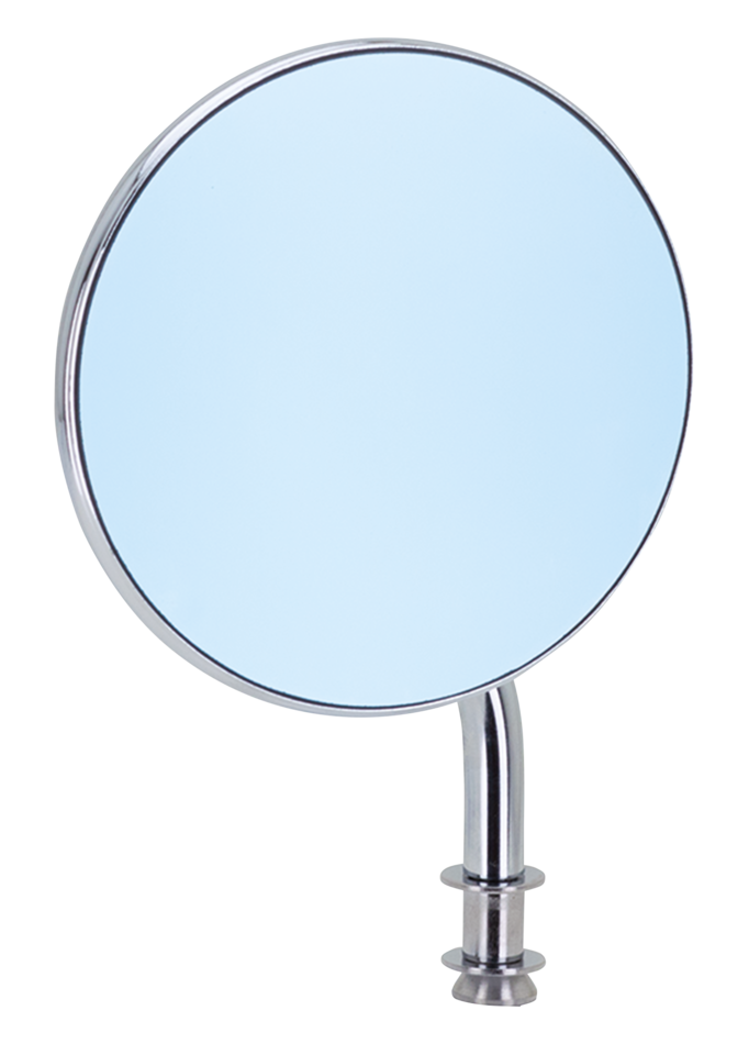 Blue Glass Round Mirror 4 Inch W/4 Inch Stem Universal