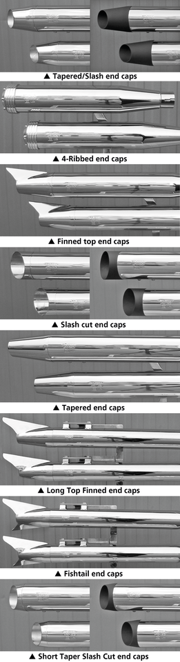 End Caps Royal 80 Tapered Slash Chrome
