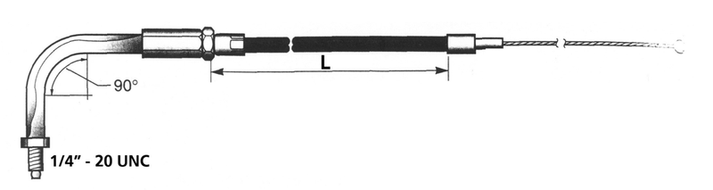 Black BT76 35 Inch 90 Degree Throttle