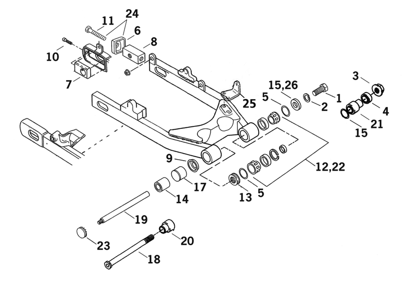 Swingarm Parts For 1991-2017 Dyna Spacer Rh Swingarm FXD Serie