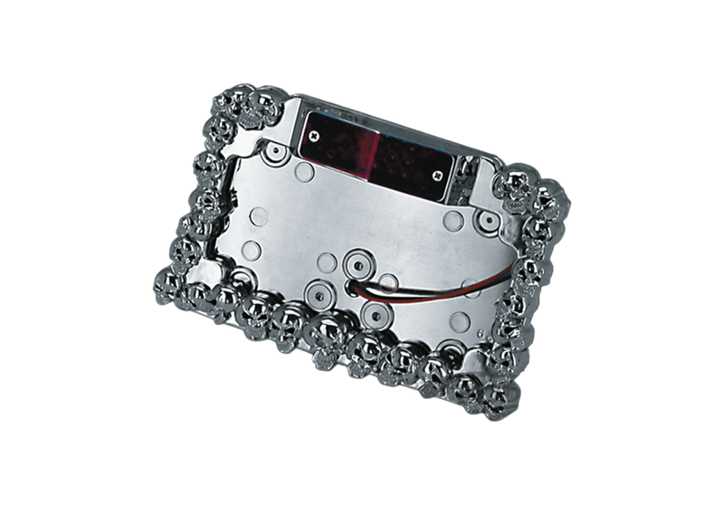 Licenceplate Led Chrome/W Skulls Billet