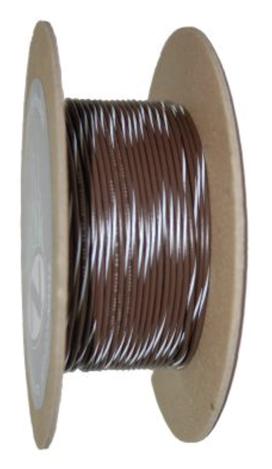 18-Gauge Brown/White Stripe 100 Spool Primary Wire