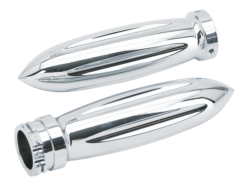 Chrome Billet Grip Set Rocket Style