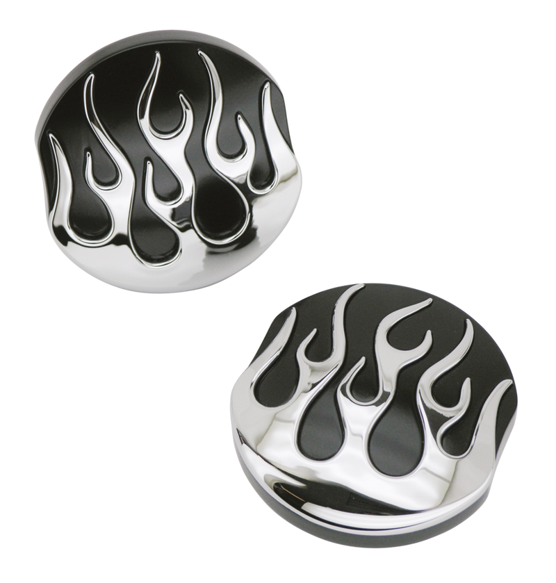 Black Chrome Flamed Gascap Set L+R