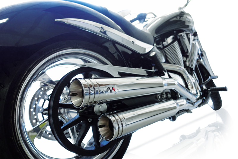 Twin Chrome Muffler Set D. 80Mm D.Ring Cap Vi 754854