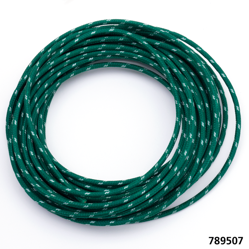 Old School Electrical Wire & Loom Cloth Covered Wire Green/White 25Ft