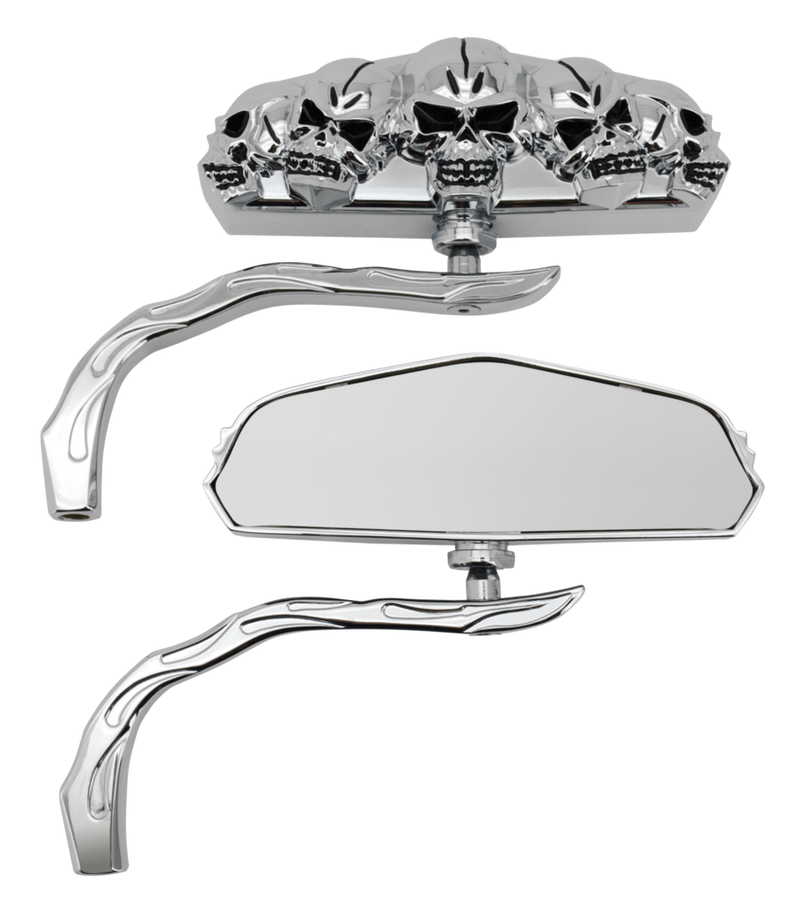 Skull Vision Mirror Set Chrome