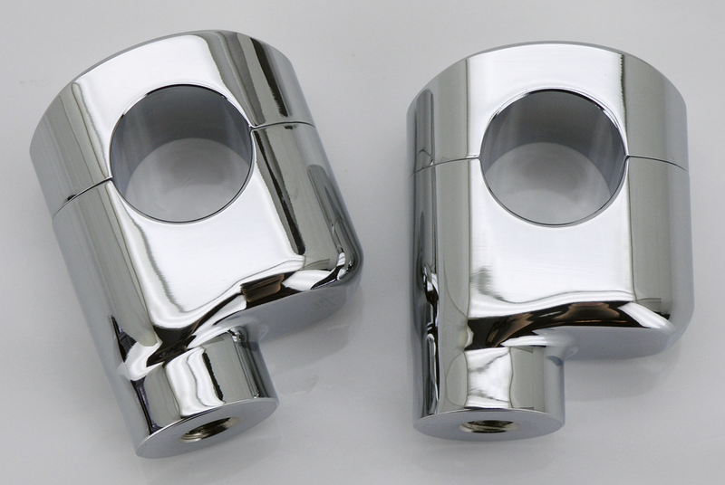 Chrome Offset Risers 3.25 Inch High 1 Inch Hand