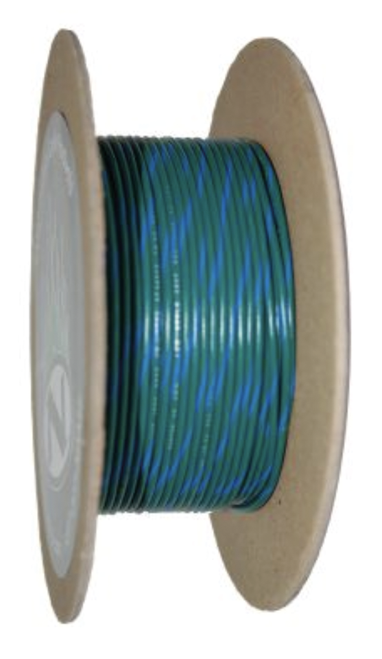 18-Gauge Green/Blue Stripe 100 Spool Primary Wire