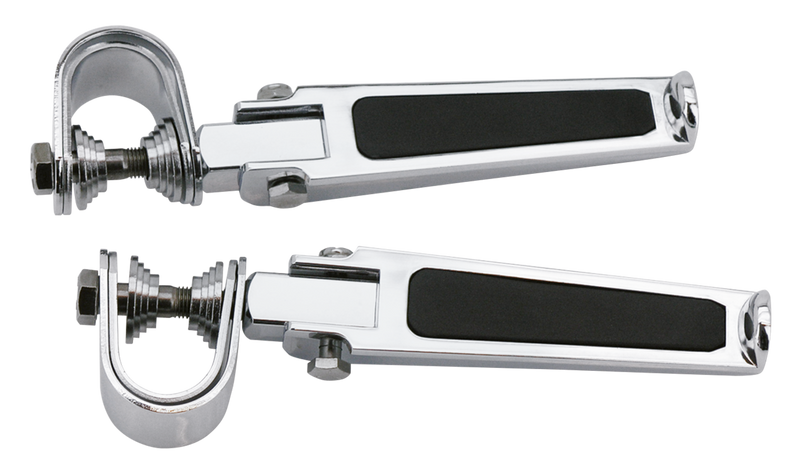 Chrome Clamp-On Folding Footpegs Pair