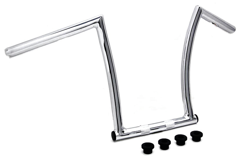 Chizeled Mini Ape Handlebars 17 Inch Chizeled Bar 1 Inch Chrome Dimpled Tbw