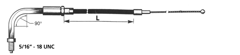 Black BT90 33 Inch 90 Degree Throttle