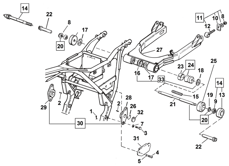 Swingarm Parts For FXR Swing Arm Isolator FXR Flh/T82-86