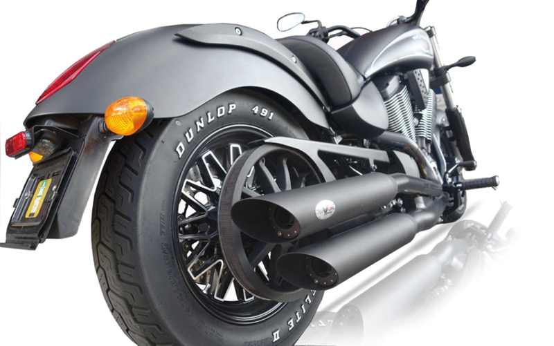 Twin Slash/Cut Dark Muffler Set D. 80Mm Vi 754849