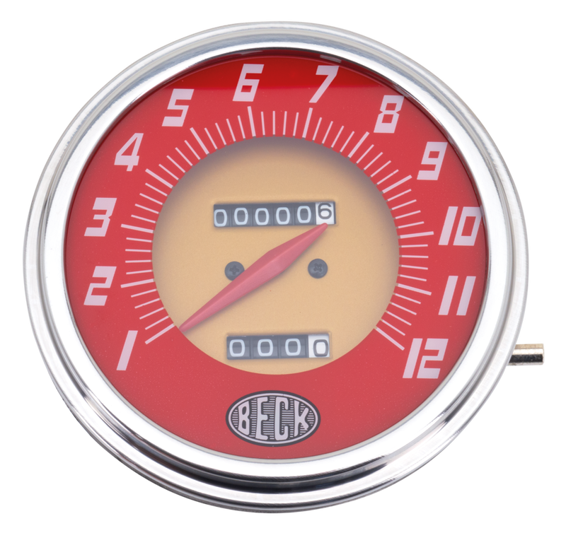 V-Twin Speedometers For Flathead Servi-Car & Big Twin Replica Red-Gold Speedo 2:1 Fl55  InchBeck Inch