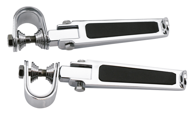 Chrome Clamp-On Folding Footpegs Pair