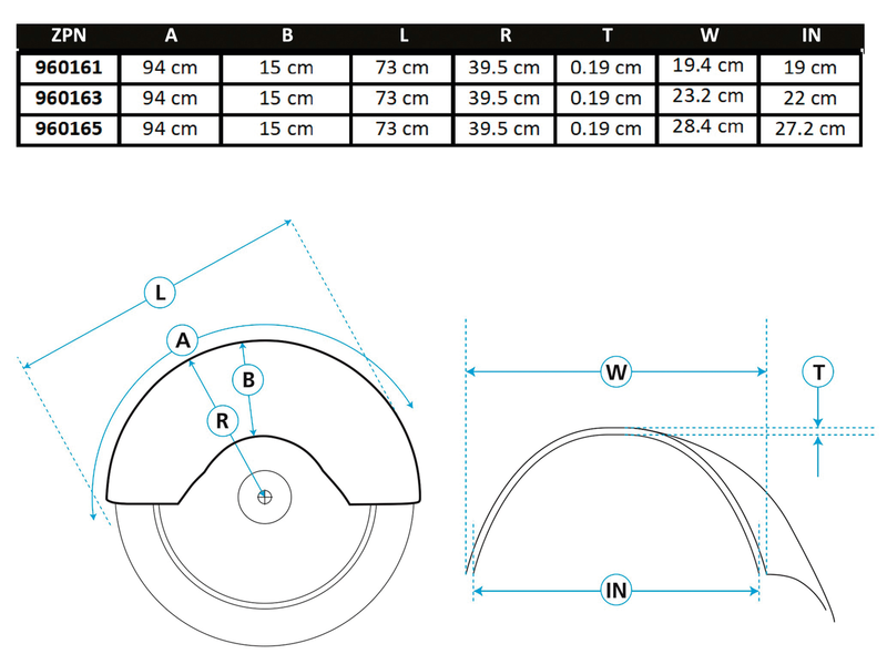 7.64 Inch St Ridge Stretch Classic Rear Fender