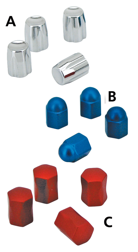 Acorn And Nugget Design Valve Stem Cap Green - Pack Of 4