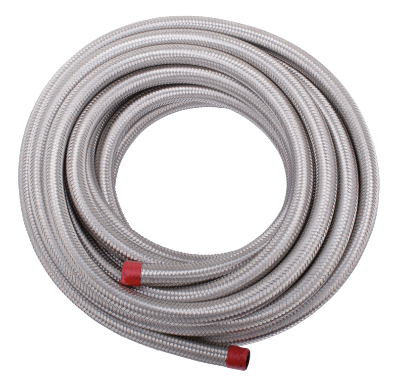 Reinforced Braided Oil And Fuel Hose Braided Inox Covered H-D Hose 3/8 InchX762Cm