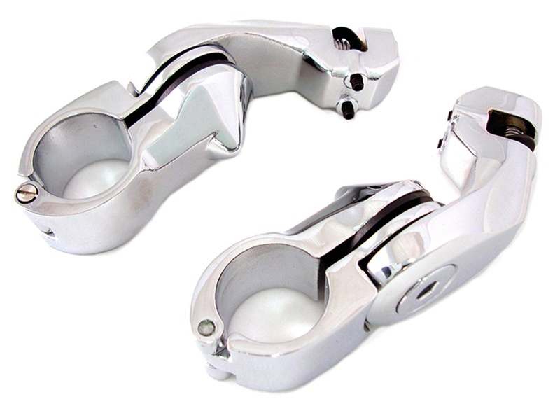 Adjustable Angled Highway Peg Mounting Kits Adj. Peg Mounts Angled 2.5 Inch Short Chrome