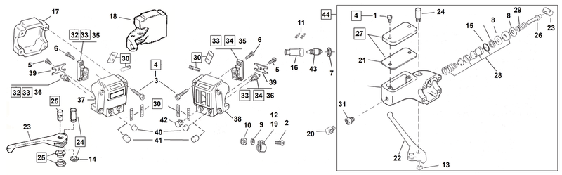 1972-1981 Style Handlebar Controls 90° Brake For Softail er Cyl. Fl/Xl72-81