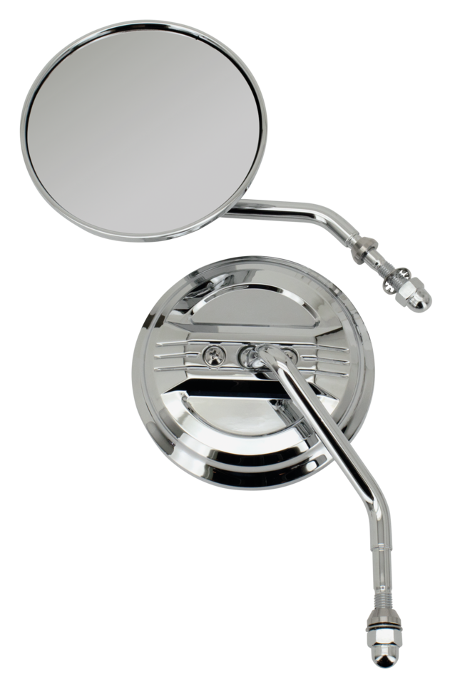 Airfoil Round Mirror Set Chrome