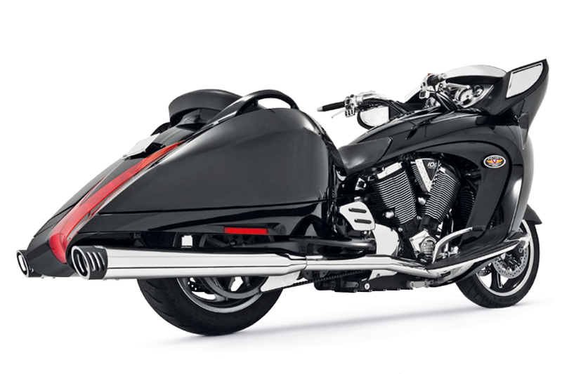 4 Inch Racing Slip-Ons Chrome/Black VIC08-17