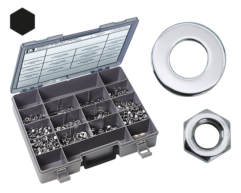 Assortment Tray Lock Washer/Hex Nuts/Flat Washers