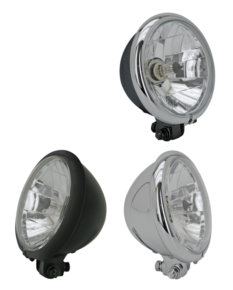 Classic 5.75 Inch Headlight Black W/Chrome