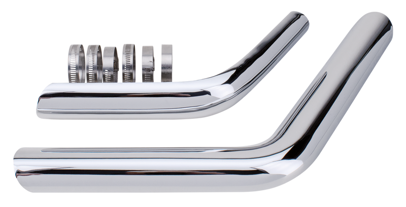 Radii Drag Pipes For Electric Start Fx Shovelhead Chrome Heat Shields For Zpn 789413