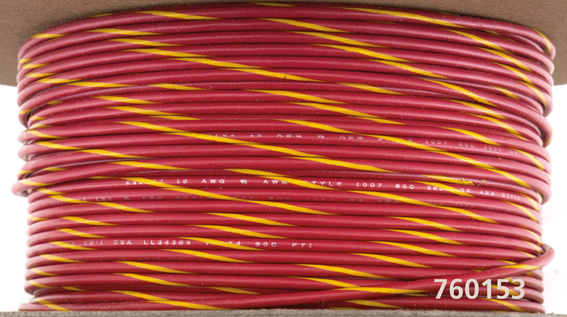 18-Gauge Red/Yellow Stripe 100 Spool Primary Wire