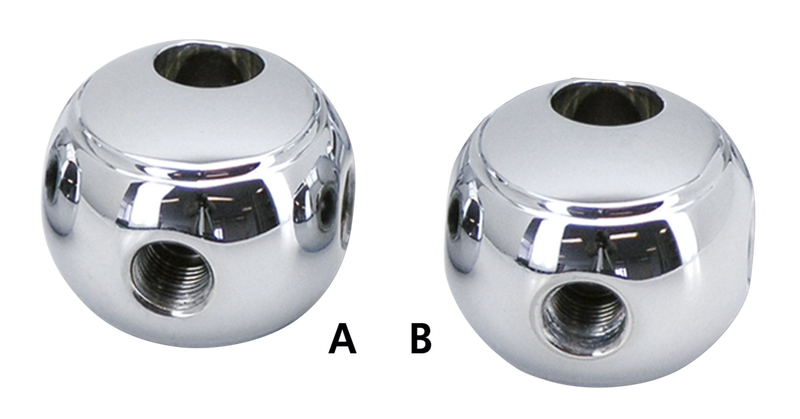 Chrome Fr Round Brake Tee 2X3/8-24+1X1/