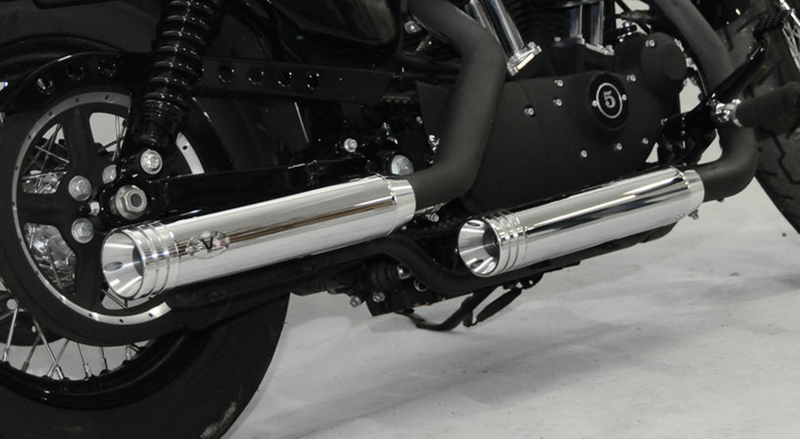 Twin Slash/Cut Chrome Muffler Set D. 80Mm XL0