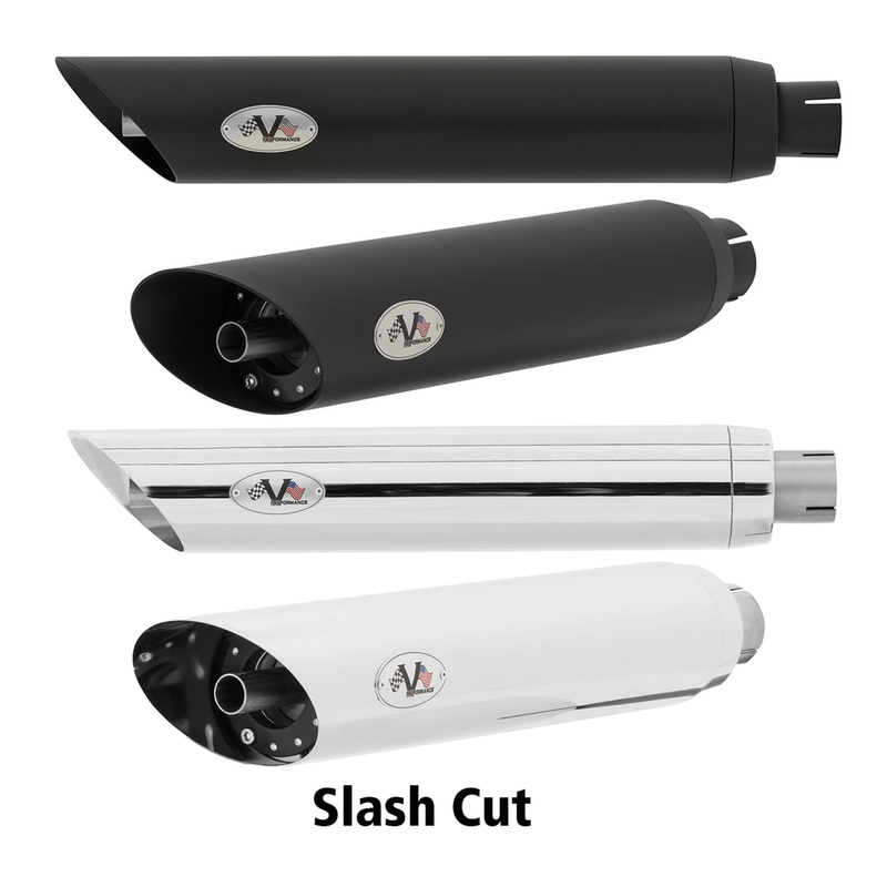 Twin Slash/Cut Chrome Muffler Set D. 80Mm Vic 754856