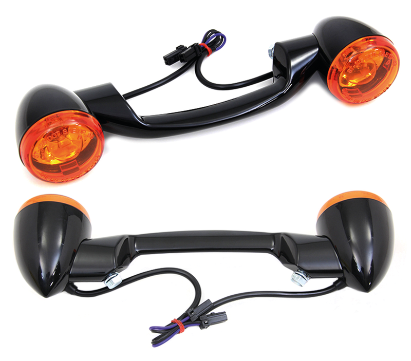 Rear Turn Signal Bar With Bullet Turn Signals Turn Signal Bar Black/Amber Flh/T99-13