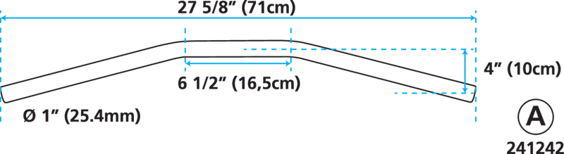 Drag-bar W=71cm D=1 Inch With Dimples