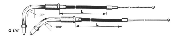 Black BT96 34 Inch 90 Degree Throttle