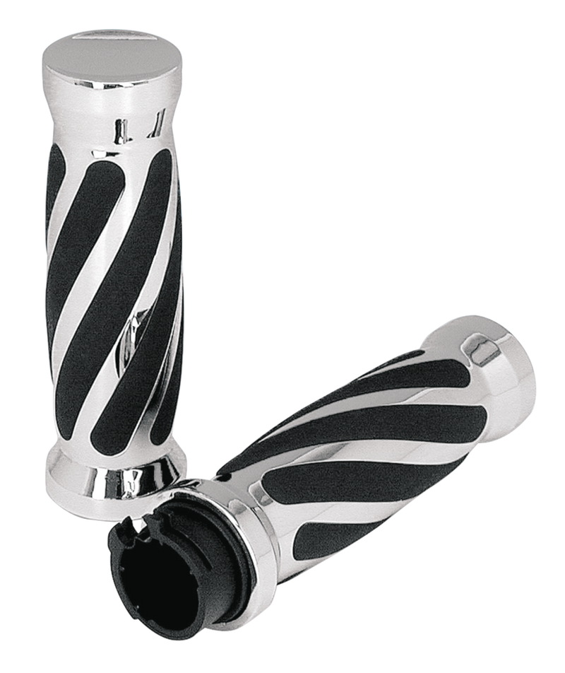 Swirl Style Grips Chrome Dual Cable