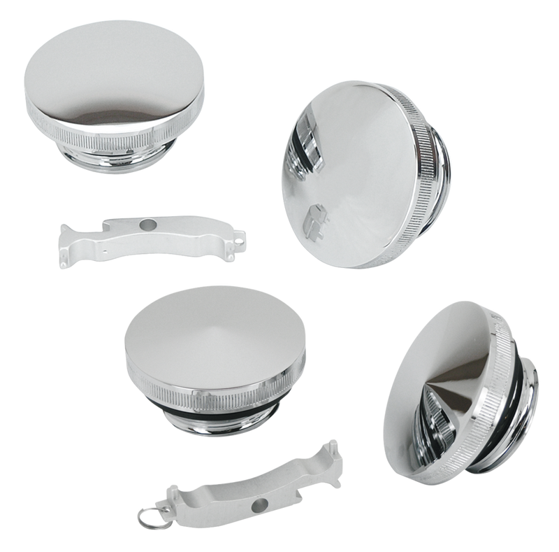 Chrome Pointed Gascap & Paint Saver Set