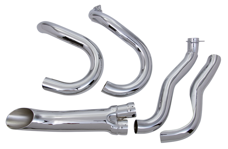 Open 2-Into-1 Exhaust For Late Shovelhead Chrome Open 2:1 Exhaust Bt70-84